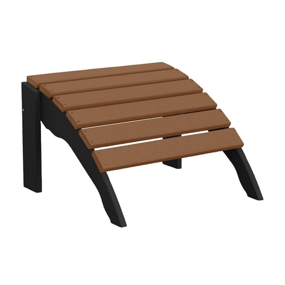DUROGREEN The Adirondack Ottoman - Black with Teak