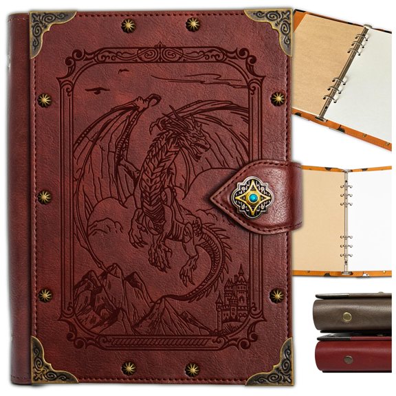 DUROTAN DND Dragon Journal Notebook,Unique A5 Binder 400 Page For Dungeons and Dragons Gift D&D Accessories Sketchbooks Daily Diary