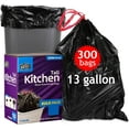 thumbnail image 1 of DURRA BEST. Tall Kitchen Drawstring Trash Bags 13 Gallon | 300 Count Bulk | Kitchen Garbage Bags | Black | Ultra Strong 1 MIL | 13 Gallon Capacity, 1 of 4