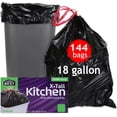 thumbnail image 1 of DURRA BEST. X-Tall Kitchen Drawstring Trash Bags 18 Gallon | 144 Count Bulk | Kitchen Garbage Bags | Black | Ultra Strong 1.1 MIL | 18 Gallon Capacity, 1 of 5