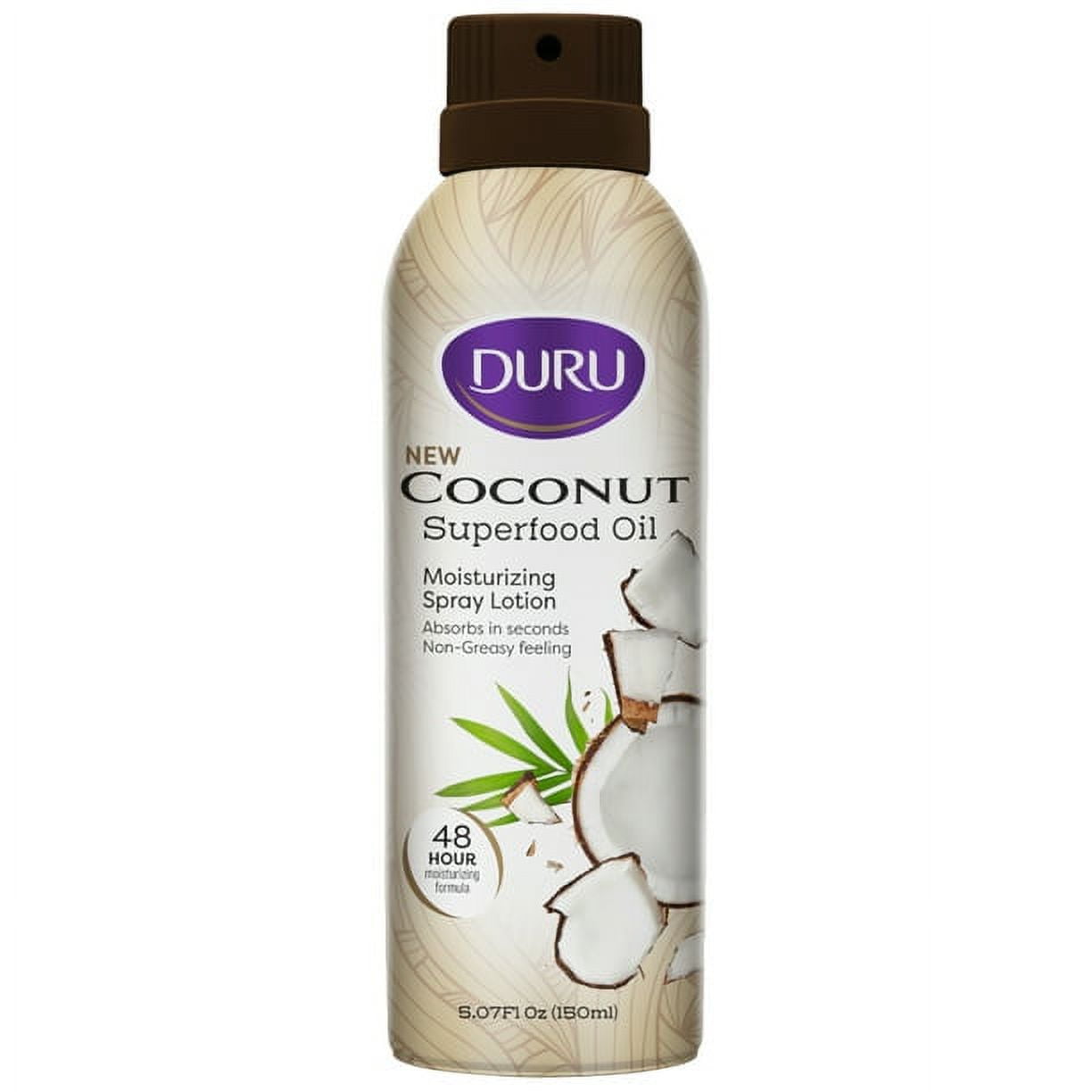 DURU Coconut Moisturizing Spray Lotion - Spray Moisturizer for Body Skin  Care Products Coconut Oil Lotion for Dry Skin Repair 48 Hour Moisture