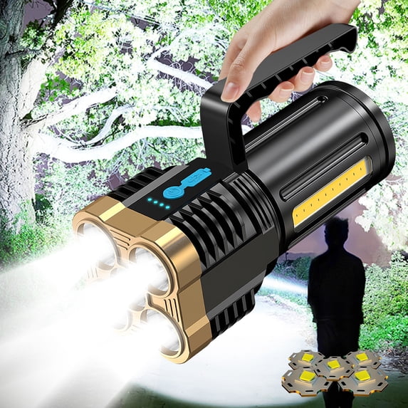 DURUA Five-Nuclear Explosion LED Flashlight, LED Spotlight Torch with 4 Lighting Modes, Portable Handheld Large Battery Hand Electric for Outdoor, Camping 5.5x2.4 Inch savings!
