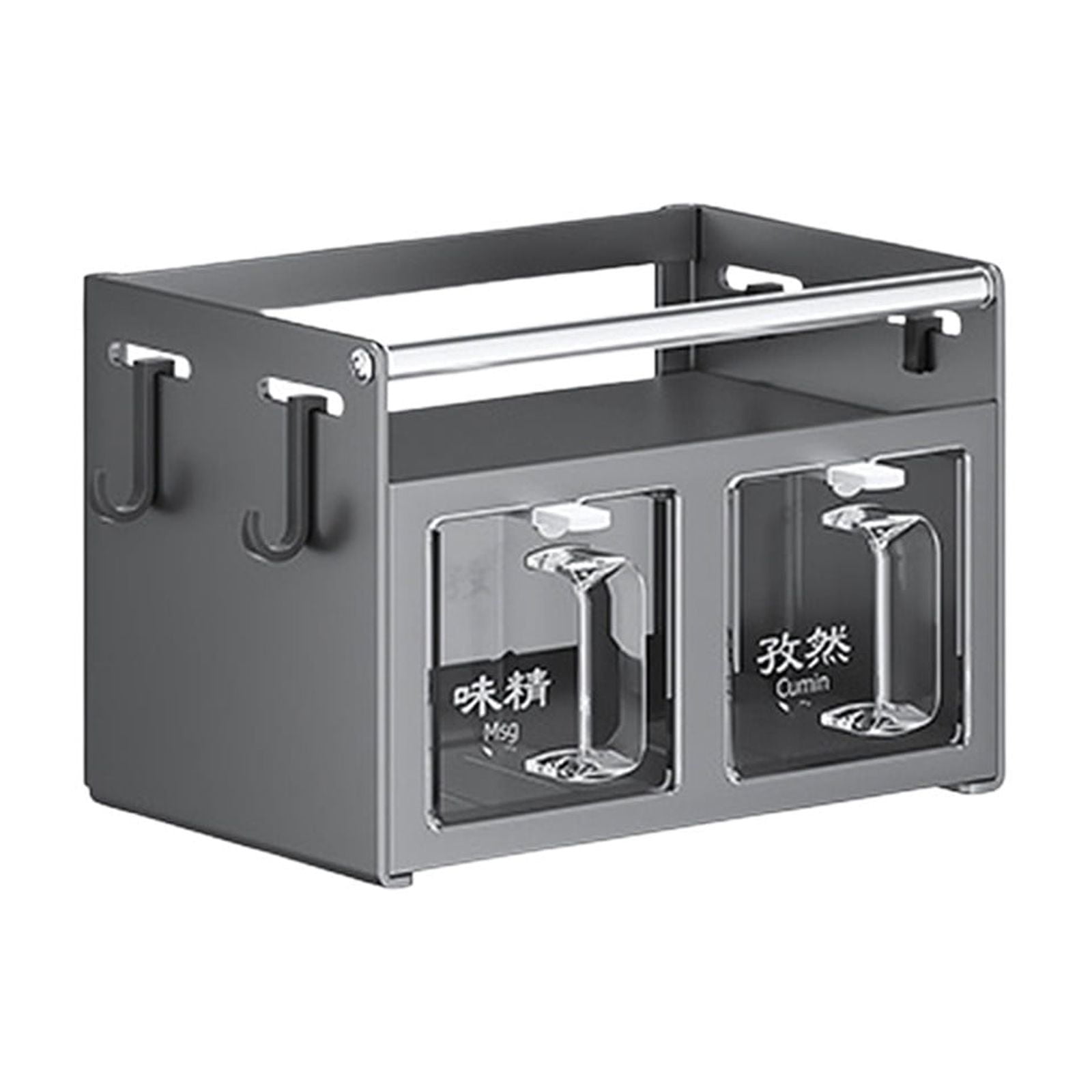 Spice Rack Railing DURUA Kitchen Spice Rack, Stainless Steel Spice Shelf with Clear Spice ...