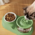 thumbnail image 1 of DURUA Pet Drinking Dispenser with Food Bowl – 2-in-1 Cat Feeder for Clean Water and Healthy Eating, Green, 1pcs, 1 of 6