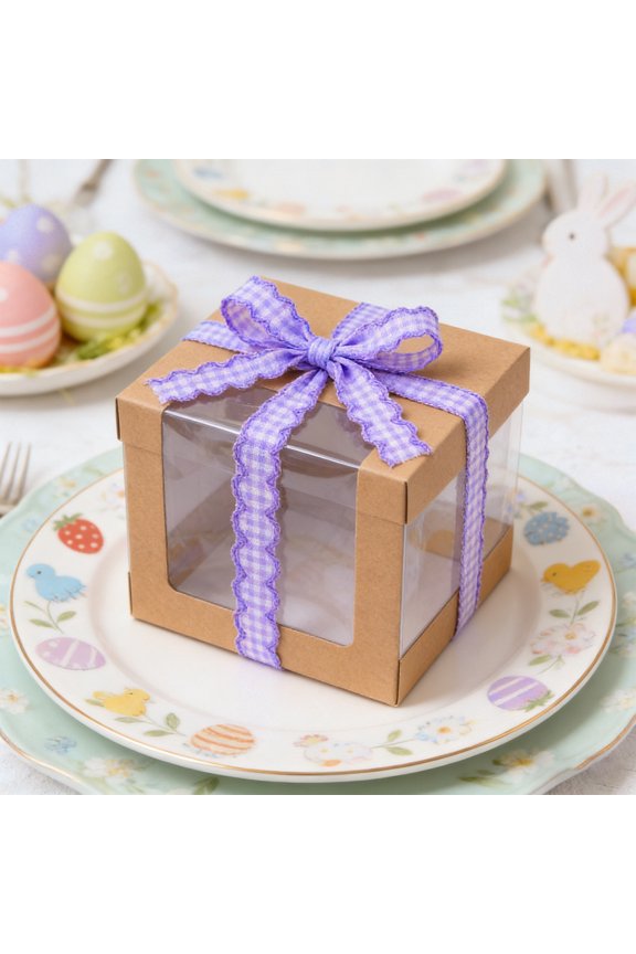 Plaid Ribbon Hair Clip Headband With Bow Wavy Ear Trim 1.30cm/5yd Purple DIY Craft Hair Accessories Party Home Decor Supplies