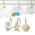 thumbnail image 1 of DURUA Seashell Shower Curtain Hooks, 12 Pack Seashell Decorative Resin Shower Curtain Rings Hooks for Bathroom Bedroom Decor, Adaptable to 0.8-1.1 Inch Curtain Rod, Beige, 1 of 8