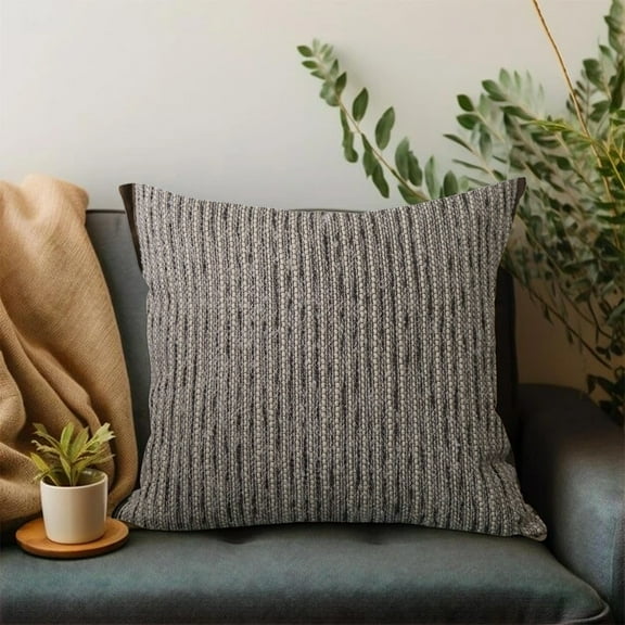 DURUA Throw Pillows - Brown Modern Stylish Polyester Brushed Fabric Striped Decorative Sofa Pillows Soft Waist Cushion for Living Room Home Decor, 17.72x17.72 Inch