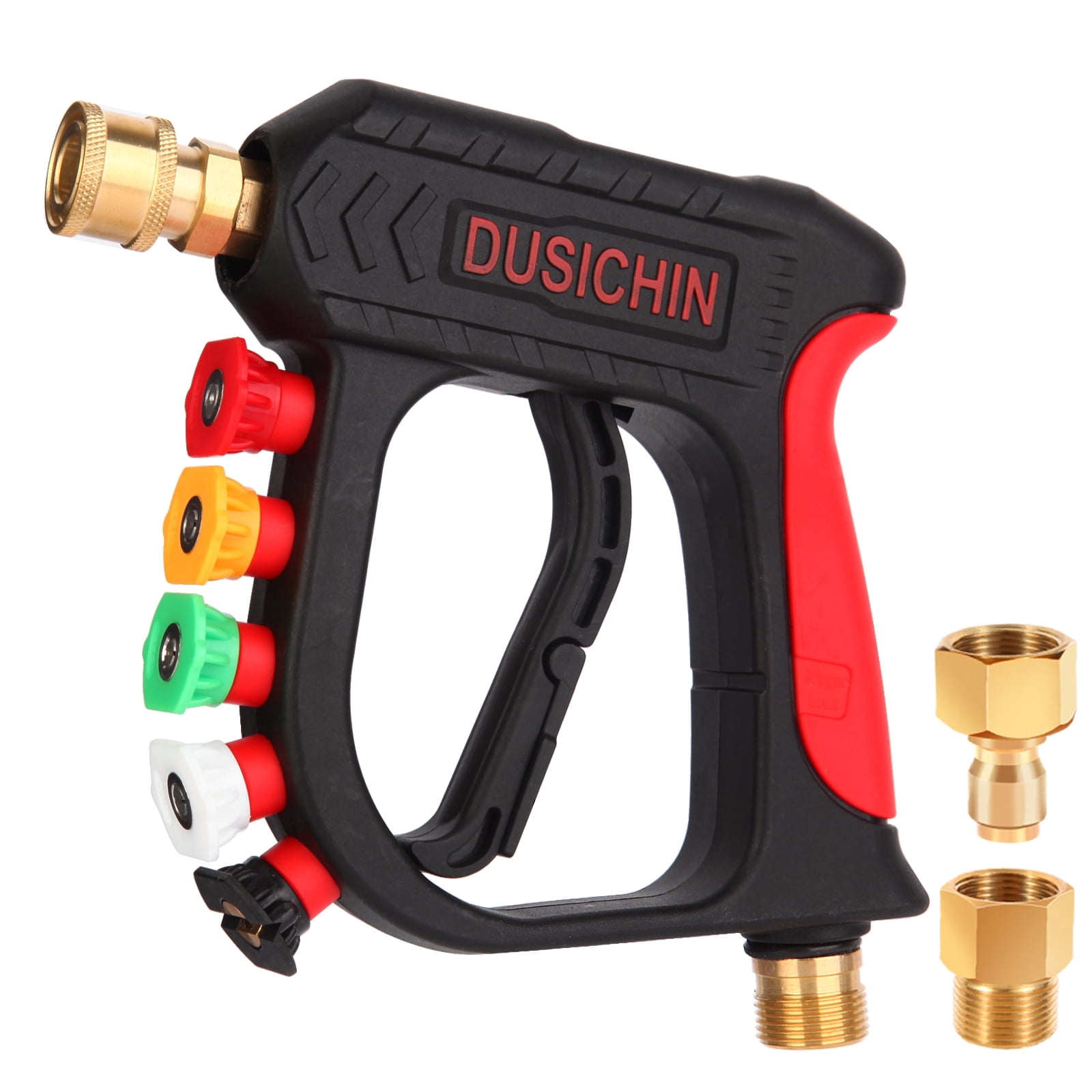DUSICHIN Pressure Washer Foam Cannon Kit - 1L Tank With 5 Nozzle Tips & Quick Connect