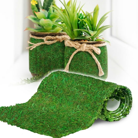 DUSPRO 51"x5.5" Moss Roll, Moss Table Runner, Moss Carpet for Moss Wall, Sheet Moss for Fairy Moss Garden, Mossy Mat Peel and Stick Moss Sheet for Green Moss Wall