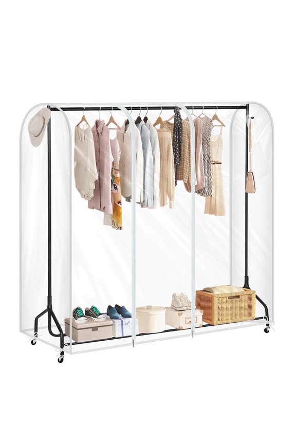 Dustproof Hanging Storage with Full Zipper Garment Bag, PEVA(59.06x19.69x43.31 inch)