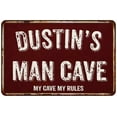 thumbnail image 1 of DUSTIN'S Man Cave Red Grunge Gift Sign Metal 12x18 Decor 208120003269, 1 of 1