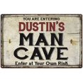 thumbnail image 1 of DUSTIN'S Man Cave Sign Rustic 8 x 12 High Gloss Metal 208120035179, 1 of 1