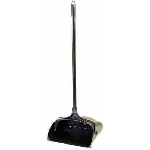 Rubbermaid Commercial Lobby Pro Dustpan with Wheels, 31 Metal Handle, 37 Overall Length, Black Residential Use, Standard Application