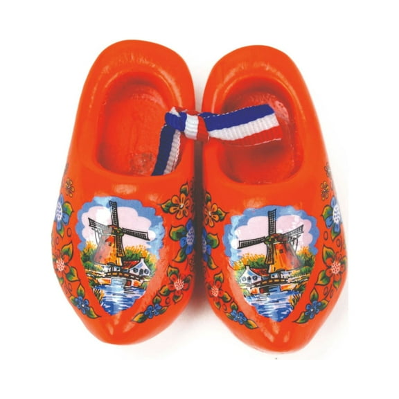 DUTC Orange Windmill Wooden Round Shoes