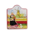 thumbnail image 1 of "DUTC Tulip Girl Porcelain Multicolor Cheeseboard w/ Cork Backing ", 1 of 4