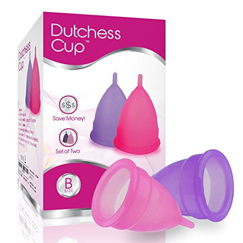 DUTCHESS Menstrual Cup - Soft, Medical-Grade Silicone Period Cups Small Pink & Purple