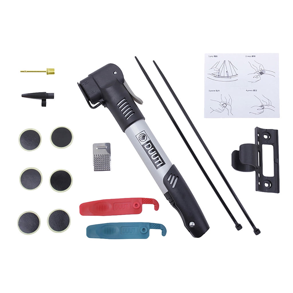 DUUTI Mountain Bike Bicycle Gluefree Tire Repair Air Pump Set