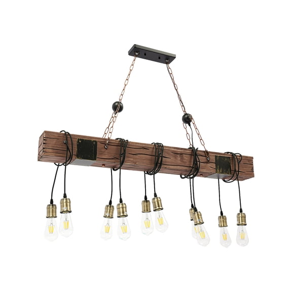 DUYIWAA 10-Light Chandelier Retro Industrial Ceiling Light Hanging Lamp Pendant Lighting Fixture