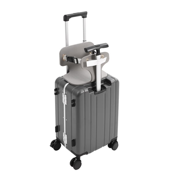 DUYIWAA 20-inch Ride-On Suitcase Double Handle Carry On Luggage Hard Shell Travel Luggage Case with TSA Lock & Seat (Gray)