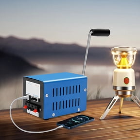 20W Hand Crank Generator, Portable Hand Crank Charger, Portable Manual Power for Phones, Radios & USB Devices, Military-Grade Metal Case, 6 Voltage Outputs, Travel Camping Hiking Survival
