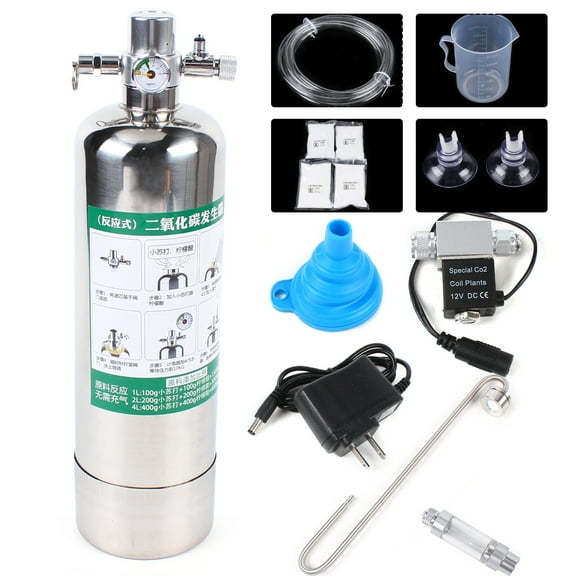 DUYIWAA 2L Fish Tank Aquarium CO2 Diffuser Carbon Dioxide Atomiser Reactor Kit Supplies CO Generator Mechanism