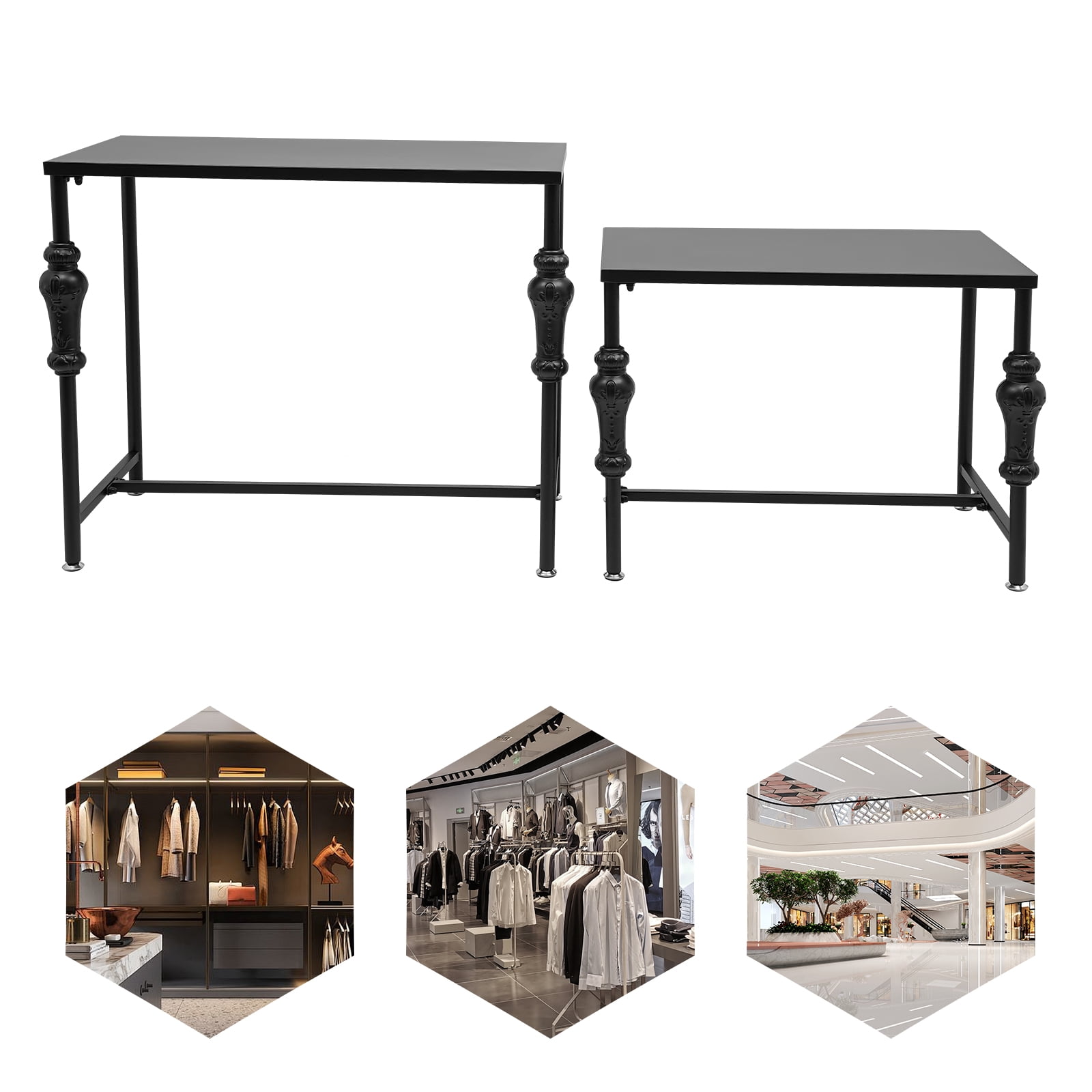 DUYIWAA 2pcs Industrial Retail Display Tables Floor Standing Clothing ...