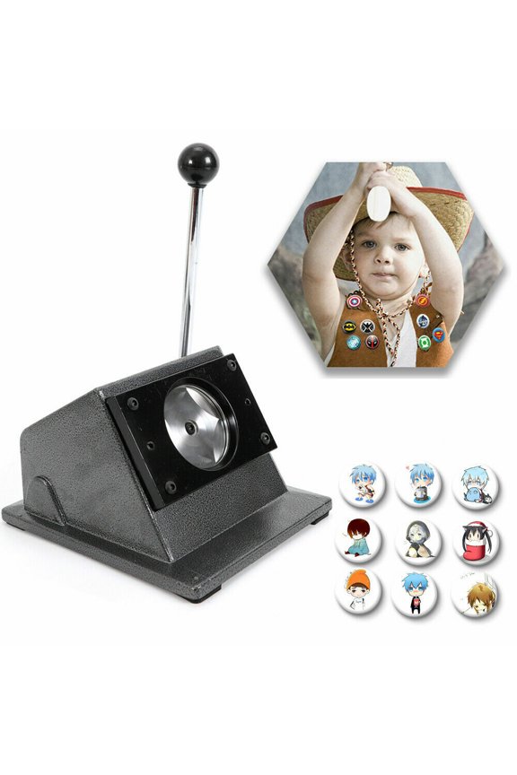 58mm Button Maker & Circle Cutter, 2.28" Graphic Punch Die Cutter for DIY Badges, Badge Buttons, Scrapbooking & Cardstock, Precise Cutting, Easy to Use, Durable Steel Construction
