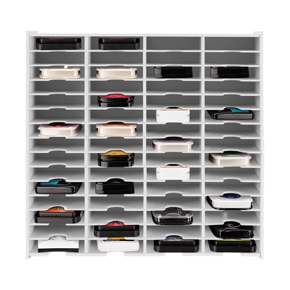 DUYIWAA 60 Slots Ink Pad Storage Holder Stamp Pad Organizer Tabletop/Wall-mounted Ink Pad Storage Rack