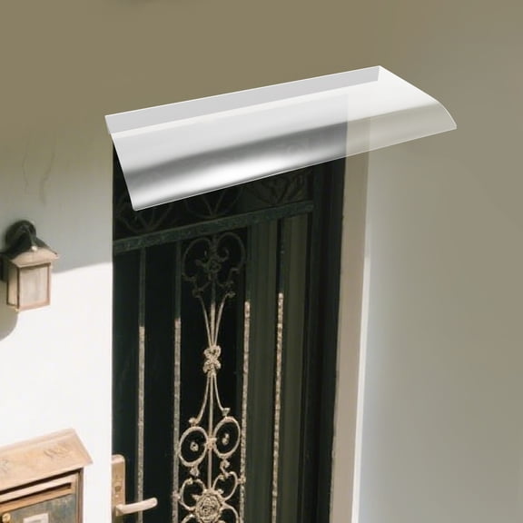 DUYIWAA Awning Canopy Curved Rain Shelter UV Snow Protection Wall Mount Awning Canopy For Front Door Porch Patio 31.5*15.75 in