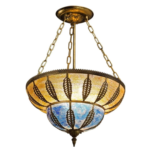 DUYIWAA Bohemian Dome chandelier Retro Pendant Light Fixture Adjustable Ceiling Lamp E27
