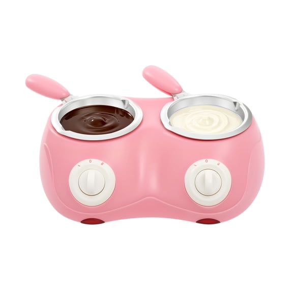 DUYIWAA Dual-pot Chocolate Melting Pot with Molds and Forks Tabletop Candy Melter Chocolate Warming Pot 110V