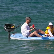 DUYIWAA Electric Outboard Motor, 4HP 48V Trolling Boat Engine with Anti-Winding Function, 1000W Electric Start Marine Trolley Driver Brushless Motor Propeller for Kayak Fishing Boating Jet Pump