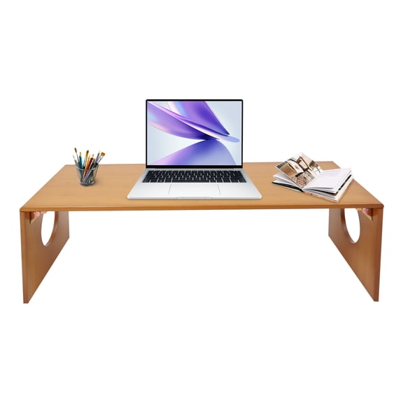 DUYIWAA Folding Coffee Table Bamboo Foldable Low Coffee Table Tea Table Floor Table Desk (39.3*14.5in)