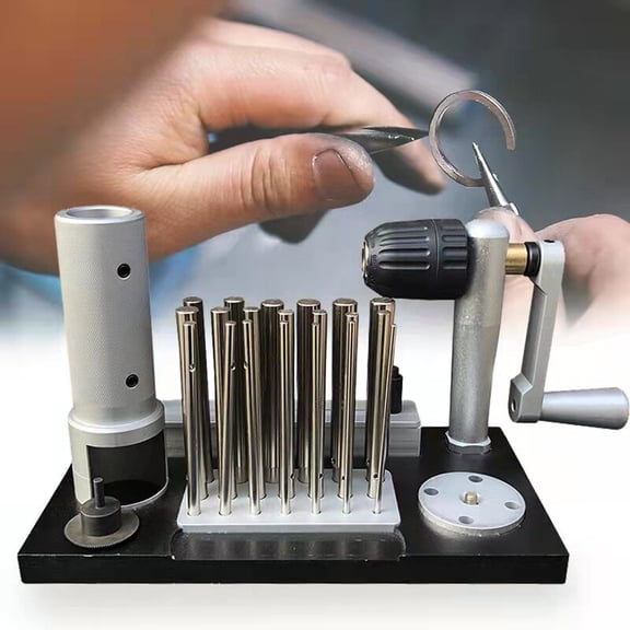 DUYIWAA Jump Ring Maker, Stainless Steel Manual Wire Drawing Machine Manual Jewellery Jump Ring Maker Machine with 20 Mandrel Accessory from 2.5mm to 12mm for Jewelry Makers