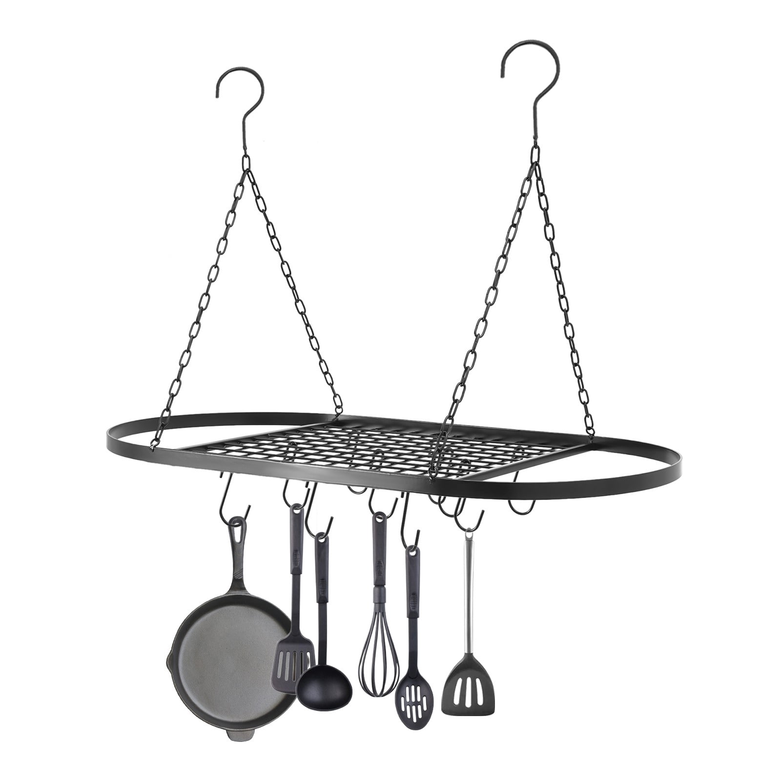 DUYIWAA Kitchen Hanging Storage Rack Ceiling Mount Hanging Pot and Pan ...