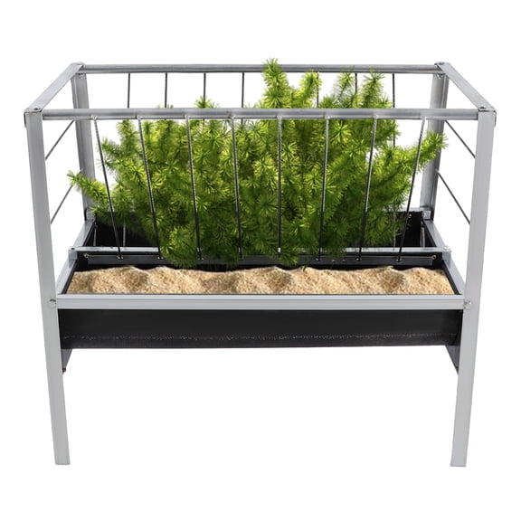 DUYIWAA Livestock Feed Trough Large Capacity Feeding Trough 2-in-1 Grain& Hay Feeder for Goats Sheep Cattle