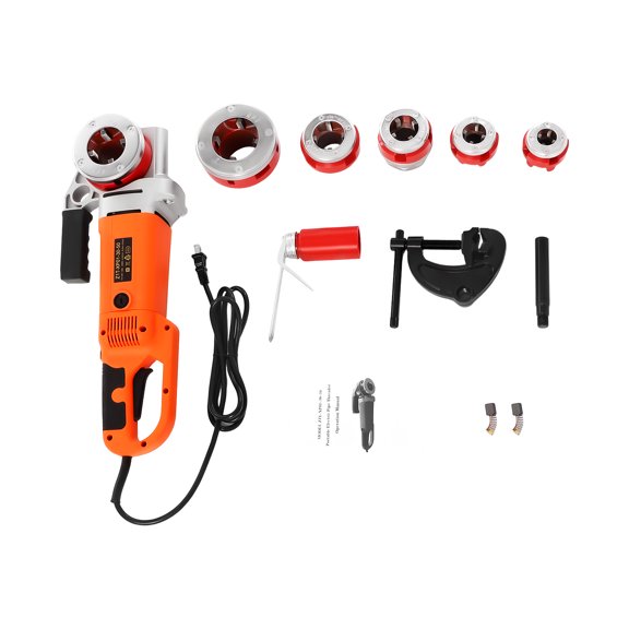 DUYIWAA Portable Ratchet Pipe Threader Kit Electric Threading Machine with 6 Dies (2'', 1-1/2'', 1-1/4'', 1'', 3/4'', 1/2'')