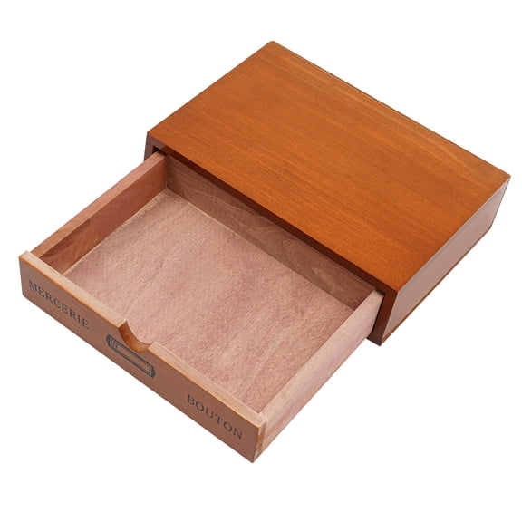 Single-Drawer Storage Box Wooden Tabletop Organizer Box For Jewelry Cosmetic Office Supplies