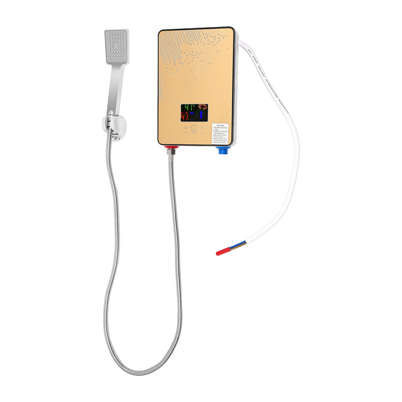 DUYIWAA Water Heater 110V 4500W Instant Electric Tankless Hot Water Heater On Demand Whole House LED Display