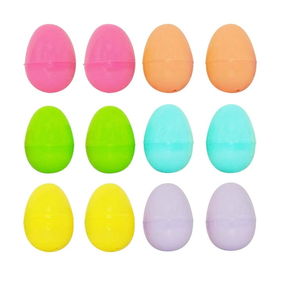 DUYIWUE 12 PCS Fillable Easter Eggs 2.36 inches, Plastic Bright Solid Easter Eggs for Basket Fillers Egg Hunt Easter Themed Party Supplies Decoration