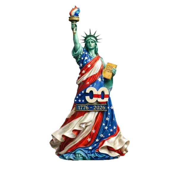 DUYIWUE 250th Anniversary Statue of Liberty Figurine 5.12 inches, Patriotic American Flag Design, 1776-2026 US Founding Commemorative Decor, Collectible Independence Day Gift