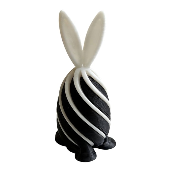 DUYIWUE 3D Printed Spiral Easter Bunny Egg 3 inches, Fidget Toy Relax Anxiety Toy for Easter Basket Stuffer Filler, Easter Themed Party Favors Student Best Gift for Classroom