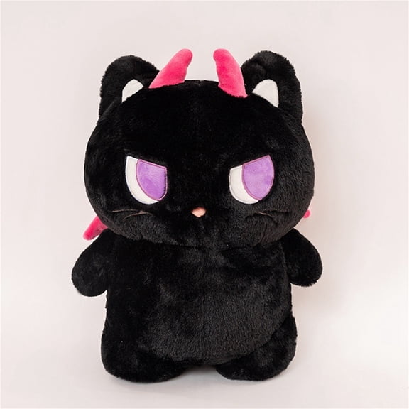 DUYIWUE Angel Devil Little Monster Stuffed Animal 13.8 inches, Black Adorable Monster Plush Toys, Ideal Birthday Hoilday Gift for Kids and Adult