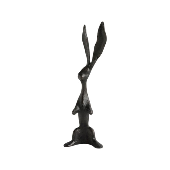DUYIWUE Easter Bunny Figurine 9.8 inches, Resin Farmhouse Modern Black Rabbit Statue, Easter Bunny Statue for Spring Home Tabletop Party Decor