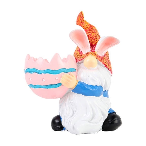 DUYIWUE Easter Bunny Gnome Pot 5 inches, Resin Faceless Statue Succulent Pots with Drainage Hole, for Flowers Plants, Succulents, Seed Starting Pot