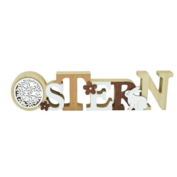 DUYIWUE Easter English Letter Wooden Decorative Desktop Ornament 11.6 inches, Rustic Home Easter Decor, Perfect for Living Room Bookshelf Fireplace Holiday Decorations