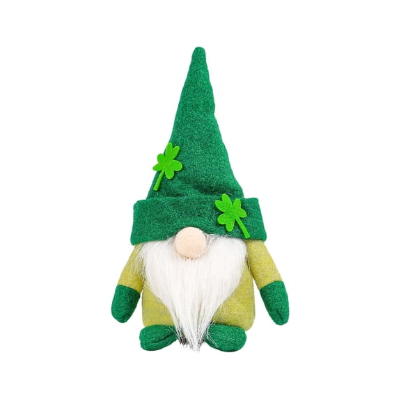 DUYIWUE St Patrick's Day Gnomes Plush 8.6 inches, Green Irish Dwarf Figurines, Handmade Faceless Elderly Irish Ornaments for St Patrick's Day Home Table Party Decor