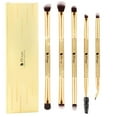 thumbnail image 1 of DUcare 5Pcs Eyeshadow Brush Set Duo End Wood Brushes, Gold Christmas, 1 of 9