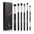 thumbnail image 1 of DUcare 6 Piece Angled Eyeshadow and Eyebrow Makeup Brush Set, Synthetic Hair, Black, 1 of 12