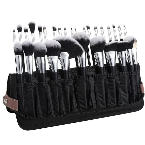 DUcare Makeup Brush Organizer 30pcs Folding Travel Size Professional Makeup Brushes Case Bag Stand-up Cosmetic Bag Artist Storage Bag (Only Bag)